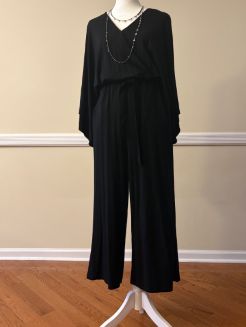 Garnet Hill Kimono-Sleeve Knit Jumpsuit - Picture 3 of 8
